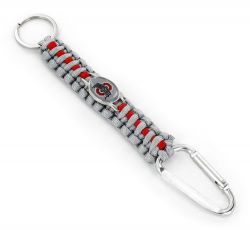 OHIO STATE (SILVER/ RED) PARACORD KEY CHAIN CARABINER