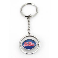 OLE MISS (OLE) RUBBER FOOTBALL SPINNING KEYCHAIN