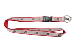 OHIO STATE (RED) SPARKLE LANYARD