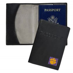 CLEMSON RFID LEATHER PASSPORT COVER (OC)
