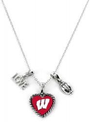 WISCONSIN LOVE FOOTBALL NECKLACE