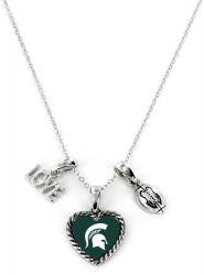 MICHIGAN STATE LOVE FOOTBALL NECKLACE