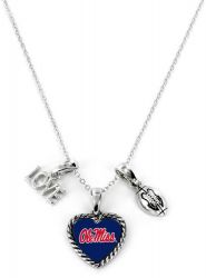 OLE MISS LOVE FOOTBALL NECKLACE