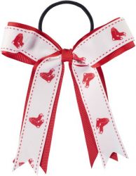 RED SOX BOW PONY TAIL HOLDER