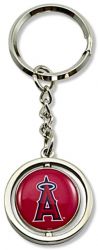 ANGELS RUBBER BASEBALL SPINNING KEYCHAIN
