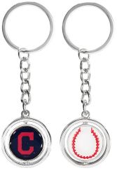 INDIANS RUBBER BASEBALL SPINNING KEYCHAIN