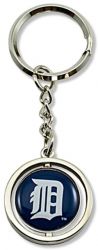 TIGERS RUBBER BASEBALL SPINNING KEYCHAIN