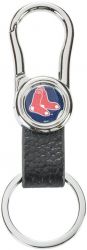 RED SOX LEATHER BELT CLIP KEYCHAIN