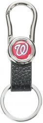 NATIONALS LEATHER BELT CLIP KEYCHAIN