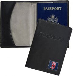 RED SOX RFID LEATHER PASSPORT COVER  (OC)