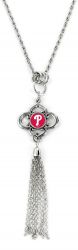 PHILLIES CHARMED TASSEL NECKLACE
