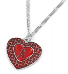 ANGELS (RED) GLITTER STONE HEART NECKLACE