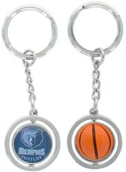 GRIZZLIES RUBBER BASKETBALL SPINNING KEYCHAIN (KT-251)