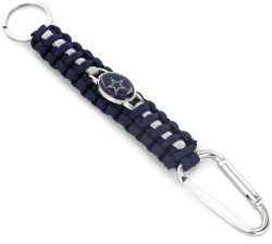 COWBOYS (NAVY BLUE/SILVER) PARACORD KEYCHAIN CARABINER