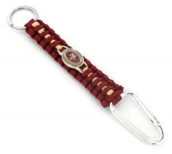 49ERS (DARK RED/ GOLD) PARACORD KEY CHAIN CARABINER