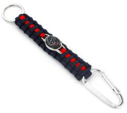 TEXANS (NAVY BLUE/RED) PARACORD KEY CHAIN CARABINER