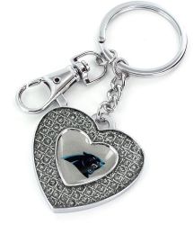 PANTHERS (CLEAR) GLITTER STONE HEART KEYCHAIN