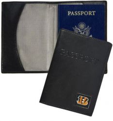 BENGALS LEATHER RFID PASSPORT COVER (OC)