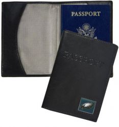 EAGLES LEATHER RFID PASSPORT COVER (OC)