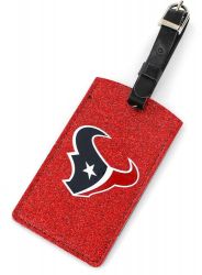 TEXANS (RED) SPARKLE BAG TAG (OC)