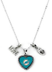 DOLPHINS LOVE FOOTBALL NECKLACE