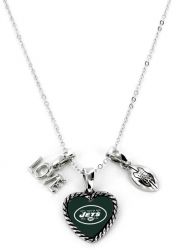 JETS LOVE FOOTBALL NECKLACE