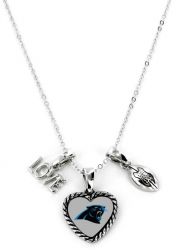 PANTHERS LOVE FOOTBALL NECKLACE