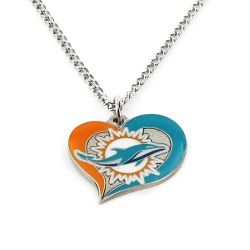 DOLPHINS SWIRL HEART NECKLACE