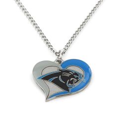 PANTHERS SWIRL HEART NECKLACE