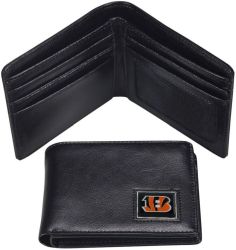 BENGALS LEATHER RFID TRAVEL WALLET (OC)