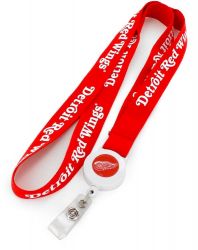 RED WINGS BADGE REEL WITH (RED) LANYARD