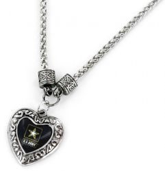 US ARMY CHARMED HEART NECKLACE