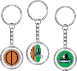 TIMBERWOLVES RUBBER BASKETBALL SPIN KEYCHAIN