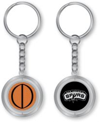 SPURS PVC BASKETBALL SPINNING KEYCHAIN