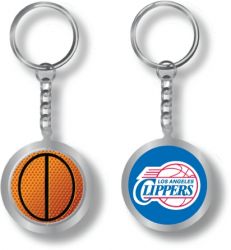 CLIPPERS RUBBER BASKETBALL SPINNING KEYCHAIN (KT-251)